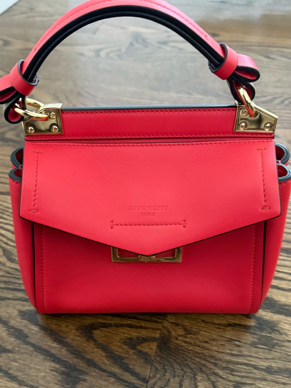 Givenchy Mini Top-Handle Bag in Red with Gold Hardware